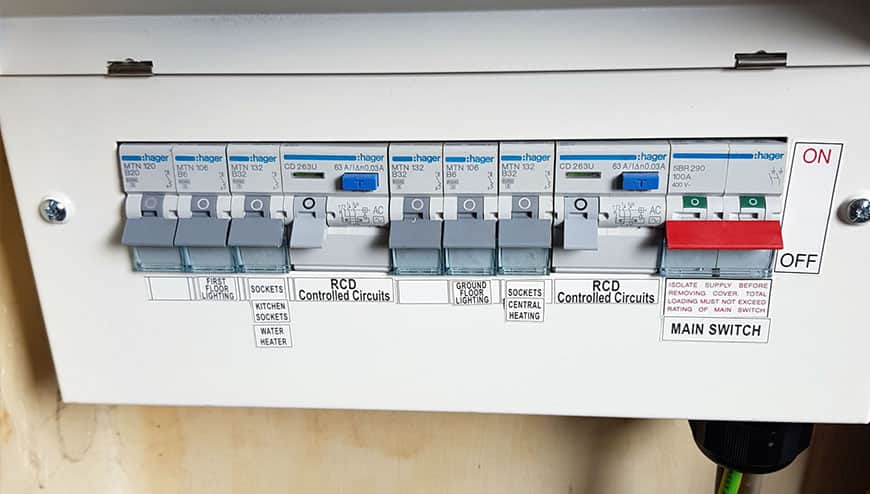 Consumer unit being installed